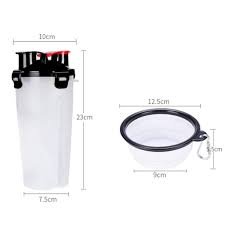 BEBEDERO Y COMEDERO PORTATIL + PLATO SILICONA PLEGABLE CHICO