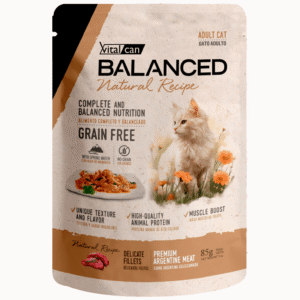 BALANCED NAT RECIPE POUCH GATO ADULTO CARNE X 85 GRS